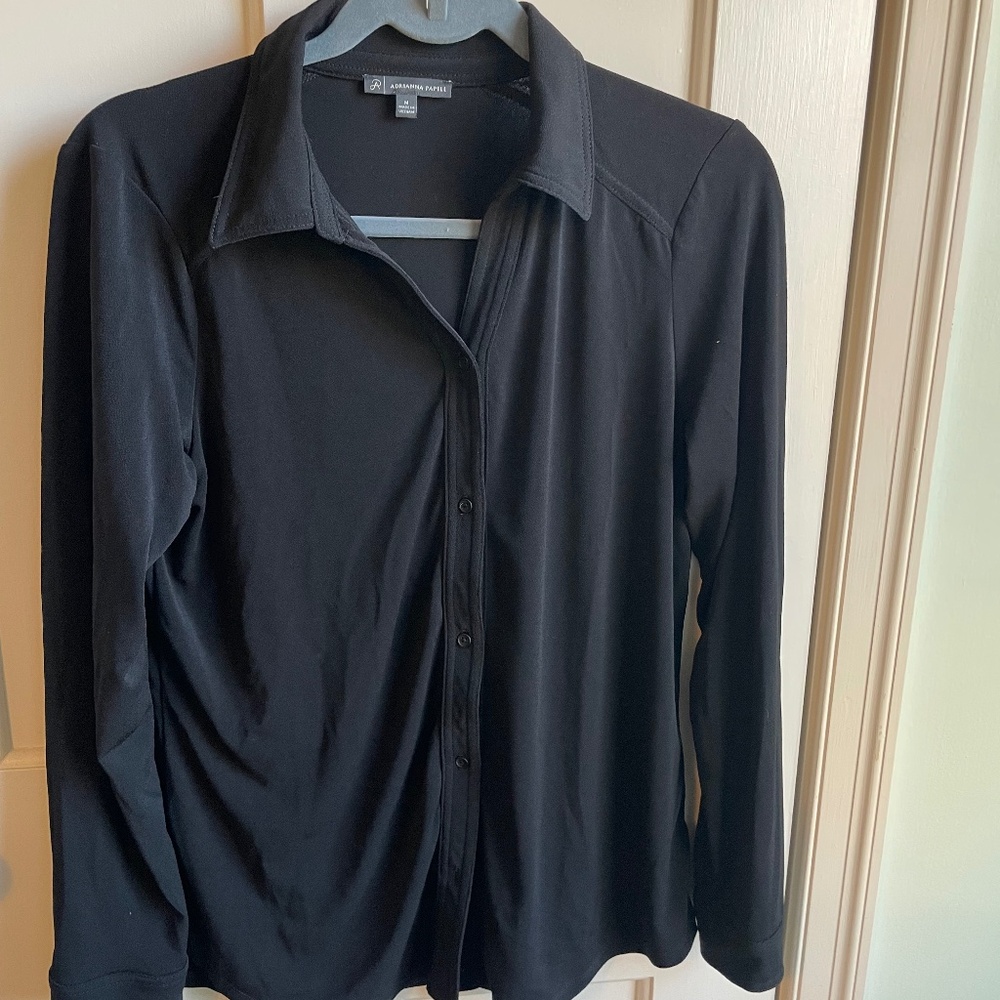 Nylon Button Down Blouse